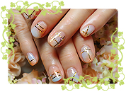 ラメ+エアーブラシアート