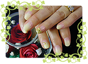 カラーグラデ+リボンフレンチ