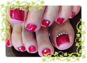 ワインレッドフットネイル