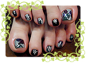 幾何学模様フットネイル