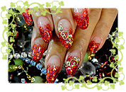 赤スカルプネイル