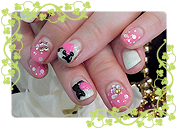 猫ちゃん春ネイル